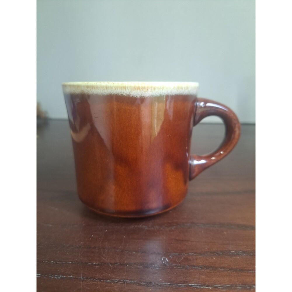 1960s McCoy Brown Drip Glazed Pottery Coffee Mug Made In USA